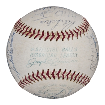 1972 Oakland Athletics Team Signed OAL Cronin Baseball With 21 Signatures Including Hunter, Jackson & Fingers (JSA)